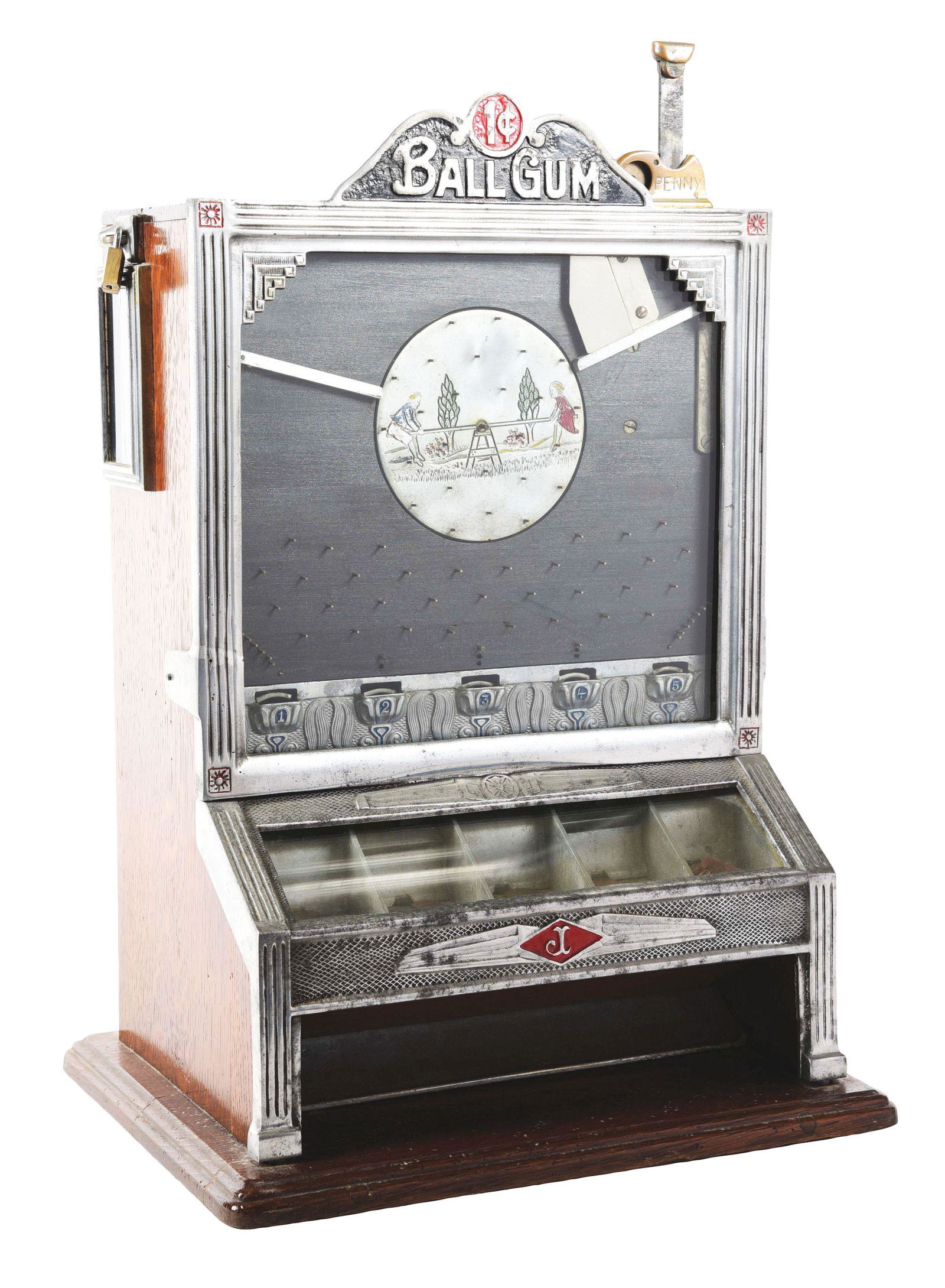 1¢ O. D. JENNINGS ROCKAWAY BALL GUM TRADE STIMULATOR. (1 of 5)