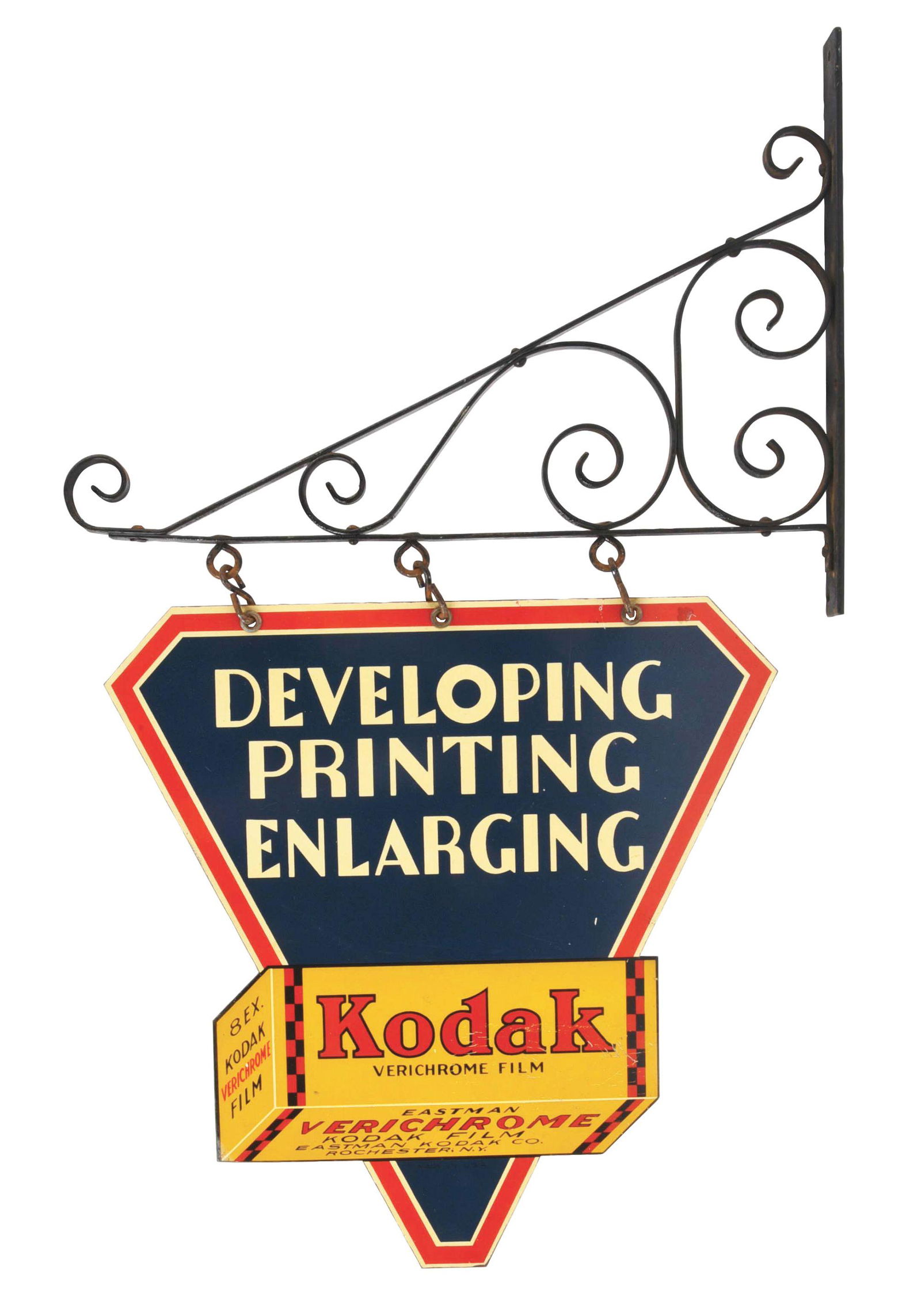 DOUBLE-SIDED TIN SIGN ADVERTISING KODAK VERICHROME (1 of 2)