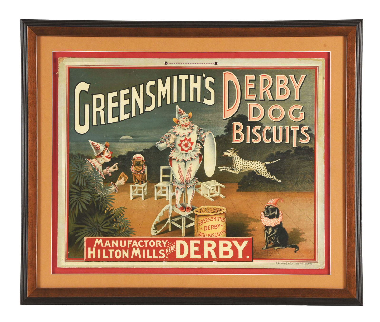 FRAMED GREENSMITH'S DOG BISCUITS SIGN. (1 of 2)