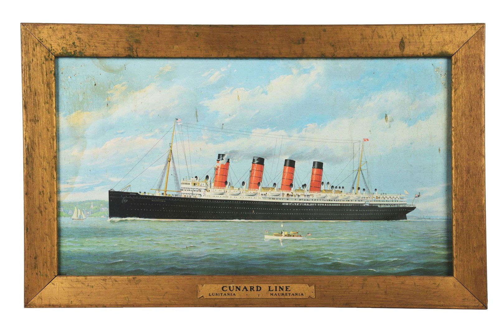 CARDBOARD ADVERTISING FOR THE CUNARD LINE CRUISE SHIPS. (1 of 2)