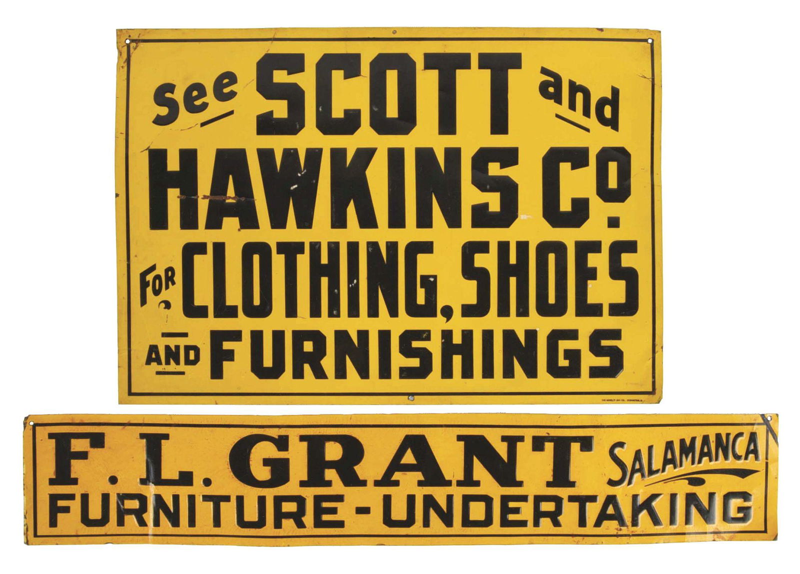 LOT OF 2: TIN ADVERTISING SIGNS. (1 of 3)