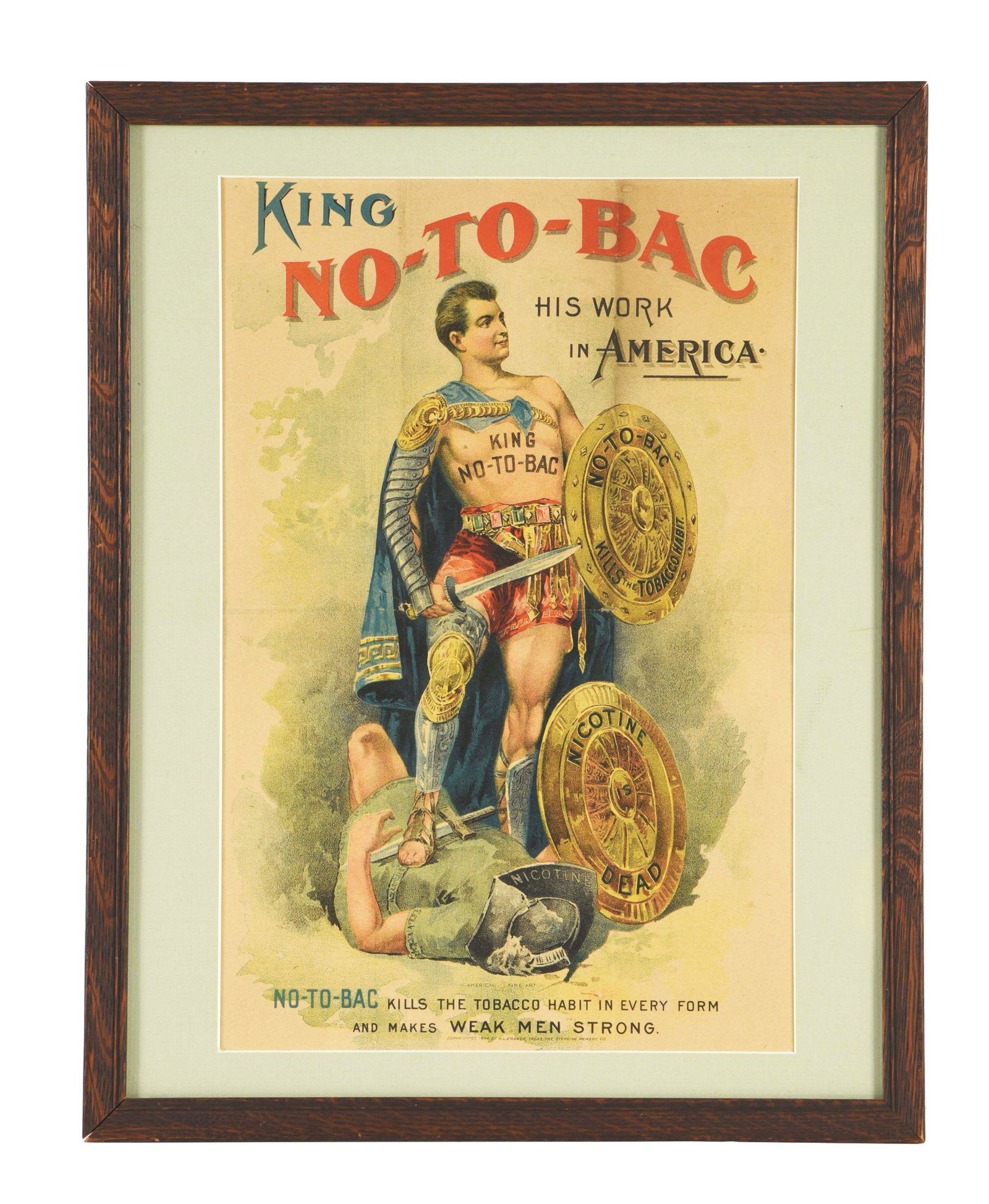 FRAMED KING NO-TO-BAC SIGN. (1 of 2)