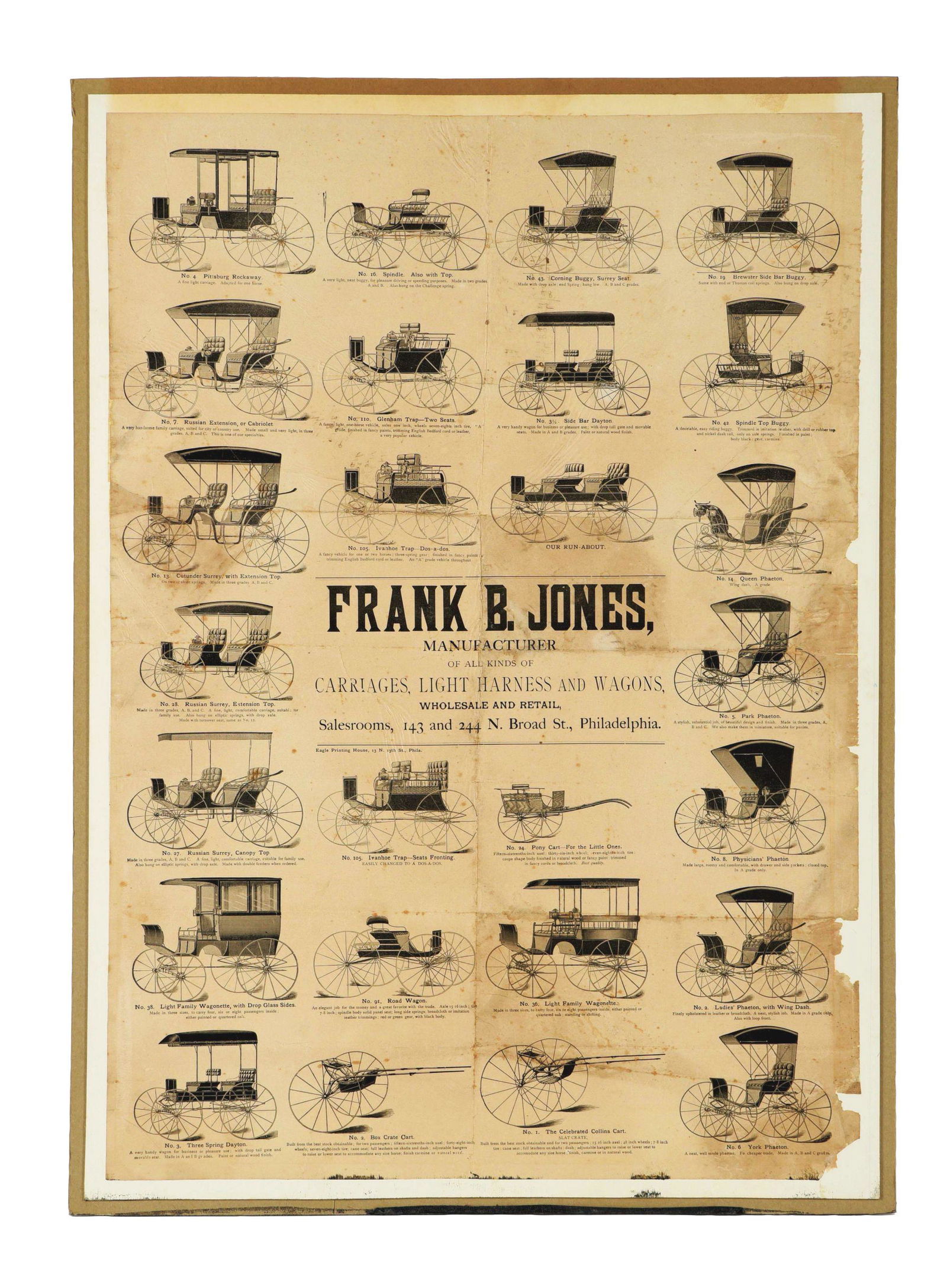 FRANK B. JONES CARRIAGES SIGN. (1 of 2)