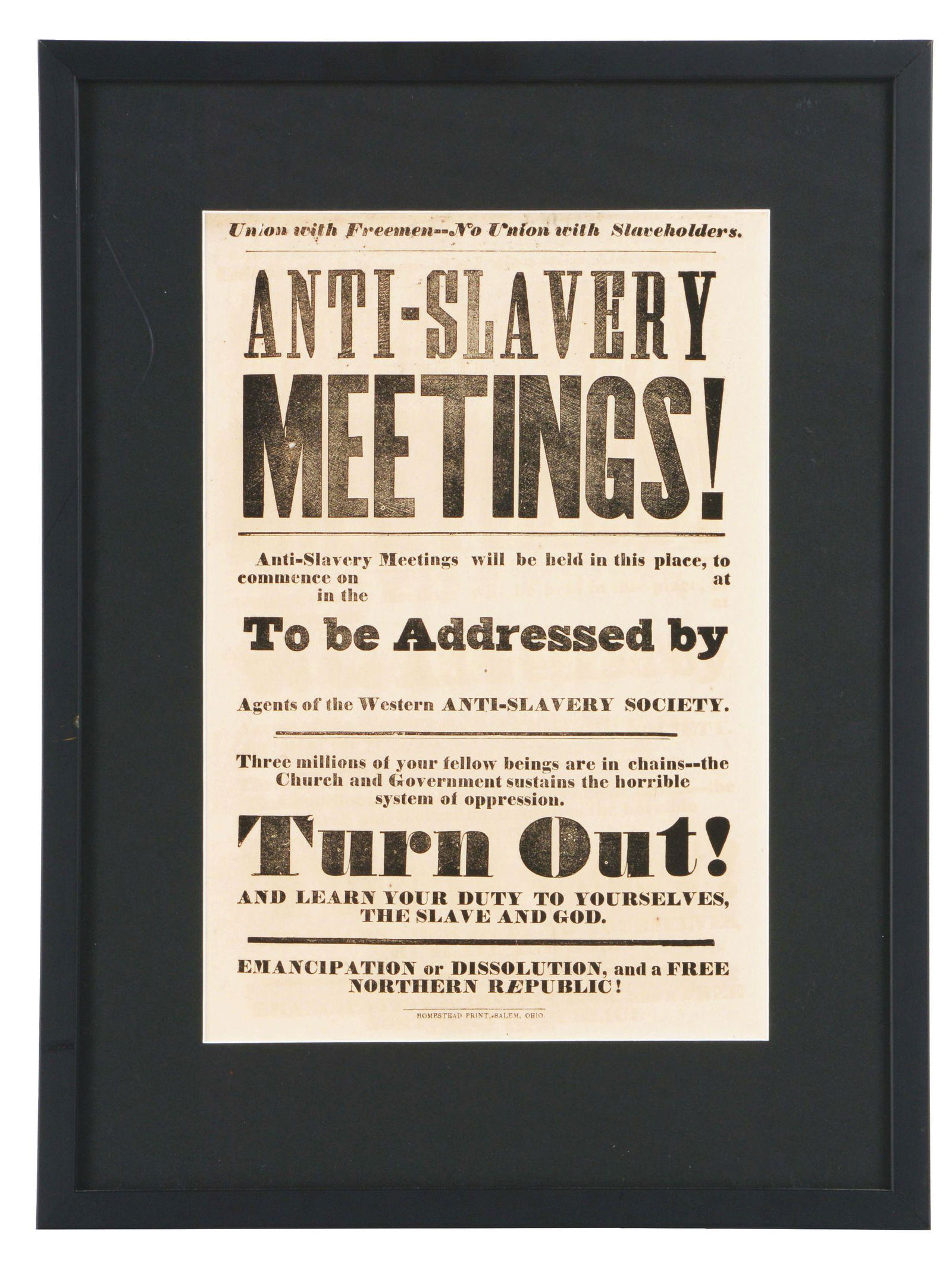 AMAZING ANTI-SLAVERY POSTER FROM THE WESTERN (1 of 2)