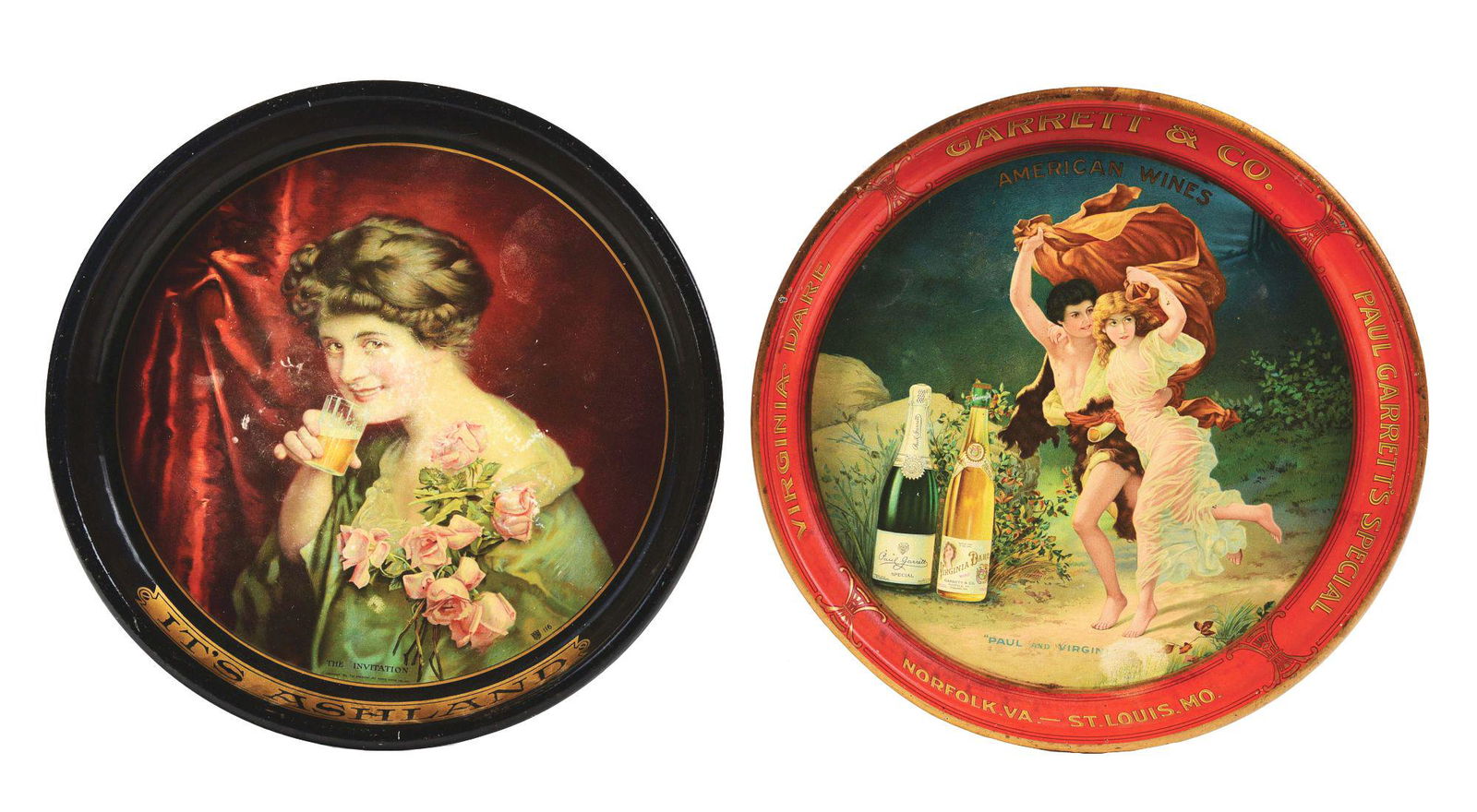 LOT OF 2: GARRETT & CO AND ASHLAND TRAYS. (1 of 2)