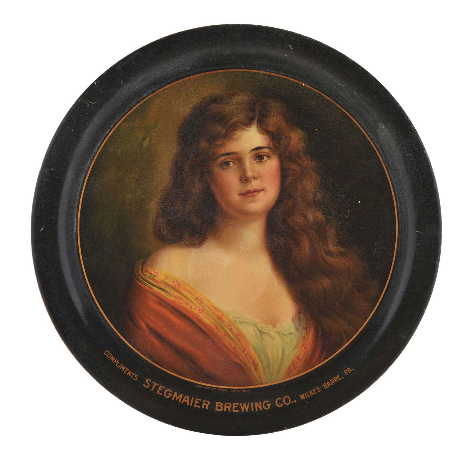 STEGMAIER BREWING COMPANY SERVING TRAY. (1 of 2)