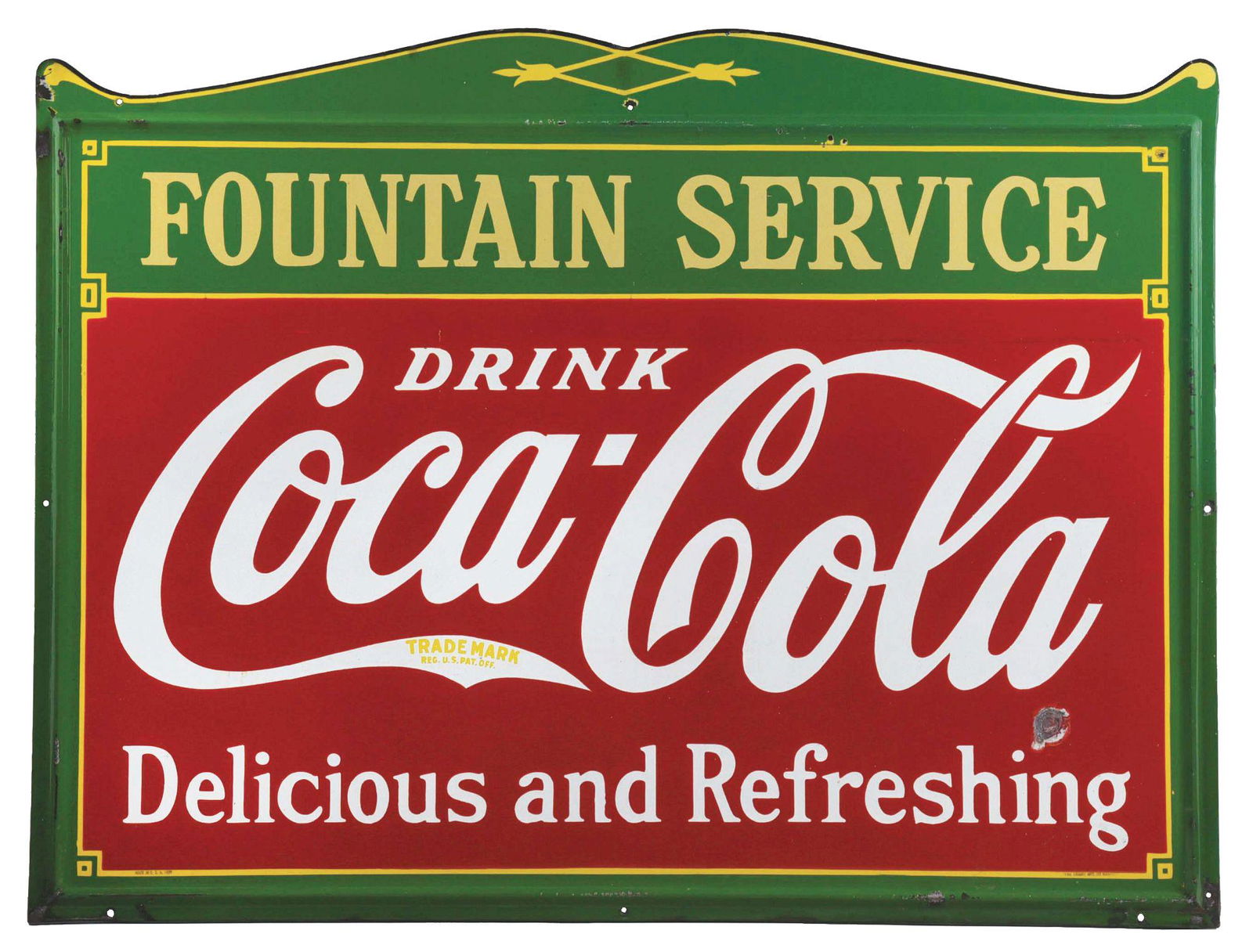 5' SINGLE-SIDED PORCELAIN COCA-COLA FOUNTAIN SERVICE (1 of 2)