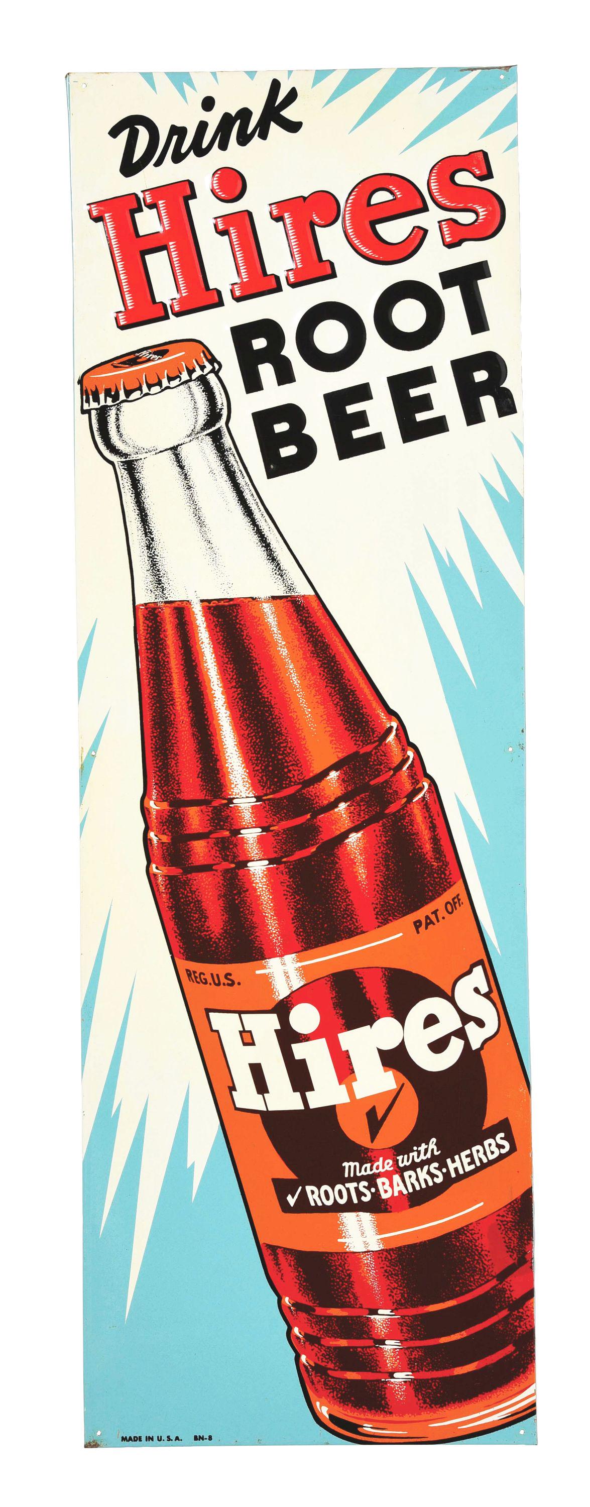 SINGLE-SIDED EMBOSSED ROLLED EDGE TIN SIGN FOR HIRES (1 of 2)