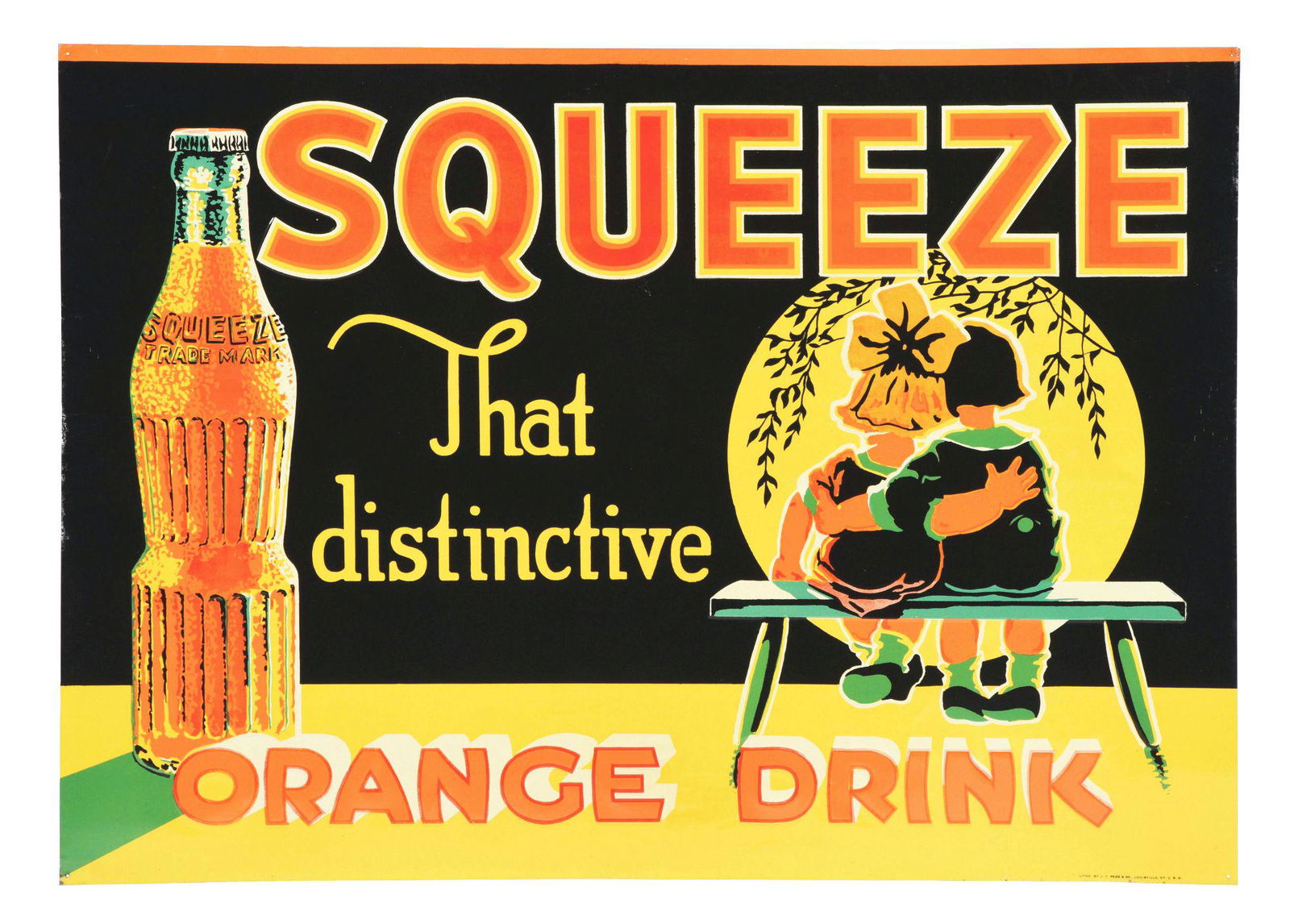 SINGLE-SIDED EMBOSSED TIN SIGN FOR SQUEEZE ORANGE SOFT (1 of 3)