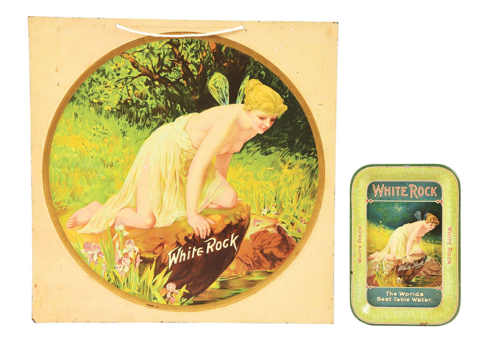 LOT OF 2: WHITE ROCK SIGN AND TRAY. (1 of 2)