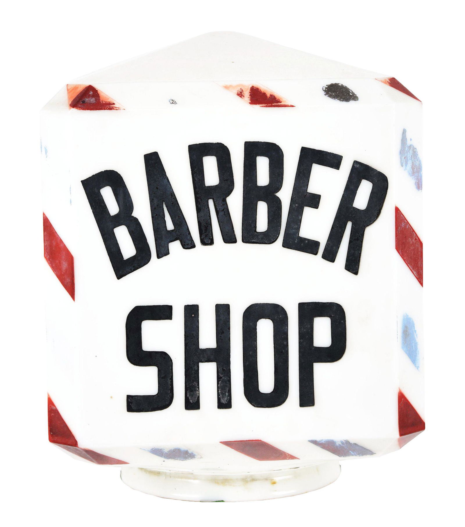 ORIGINAL BARBER SHOP MILK GLASS GLOBE. (1 of 3)