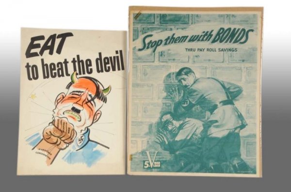 Lot of 2: Cardboard Hitler Related Posters.