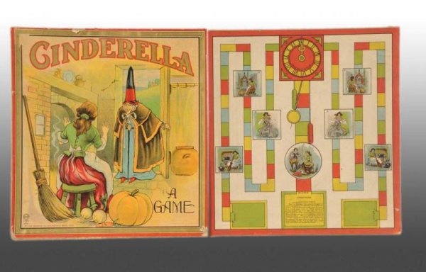 Lot of 2: Milton Bradley Games.: Description Includes boards and box lids for Cinderella and 'Round the World games. Both games have spinners but do not have box bottoms. Condition (Very Good). Size 13" x 14".