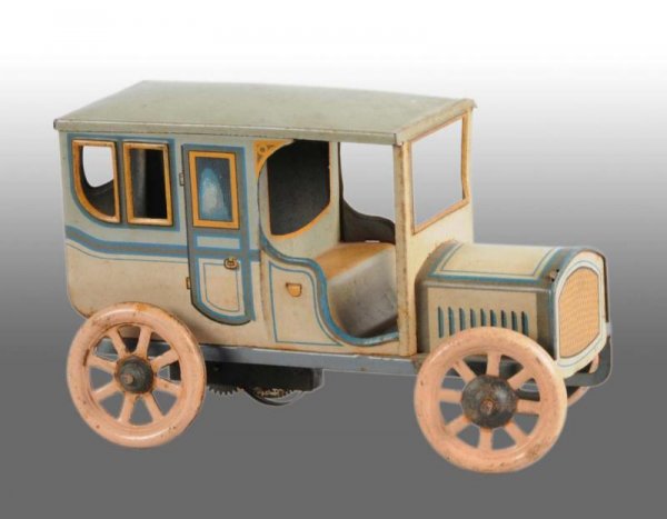 Tin Bing Sedan Car Wind-Up Toy.: Description German. Working. One of the cars usually found in the Bing Garage Set. Some pitting to wheels with rust on key. Needs to be cleaned. Condition (Very Good). Size 5 - 1/2" L.