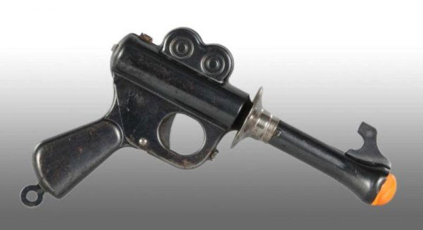 Daisy Buck Rogers 25th Century Pistol Toy.: Description 1930s. Scarce size. Working. "Buck Rogers 25th Century" written on one side with picture of Buck holding a pistol on handle grip. Moderate scratching and wear. Condition (Very Good - Excel