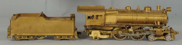 Sunset Models PA. E-Class O-Gauge Engine & Tender: Korean. Circa 1980s to 1990s. E-Class 442 in brass. Includes box with minor water staining. Locomotive brass finish has staining. Locomotive is in fine condition with a few missing parts. Overall very