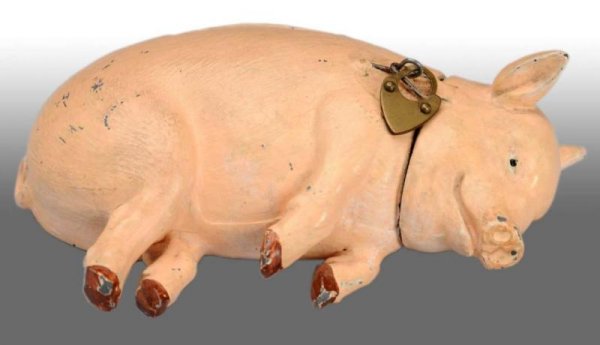 Lead Pig Lying Down Still Bank.: Condition (Near Mint). Size 5" L.