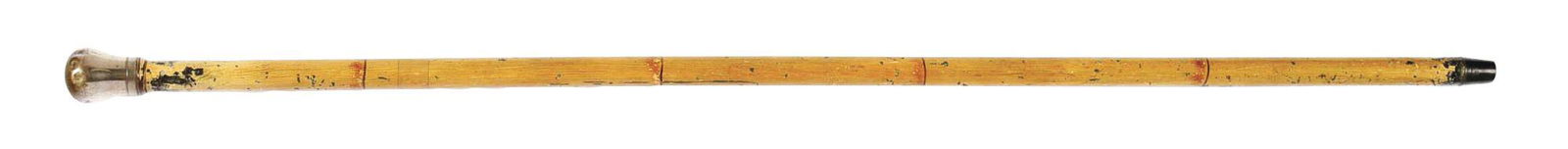 ANTIQUE GADGET DOCTOR'S SURGICAL TOOL CANE.: Top unscrews to reveal scalpels and other surgical instruments. Shaft is metal grained to look like wood. Ferrule is copper. c. 1880. Condition: (Excellent). Dimensions: 35 - 3/4" x 1 - 1/4" x 1 - 1/4