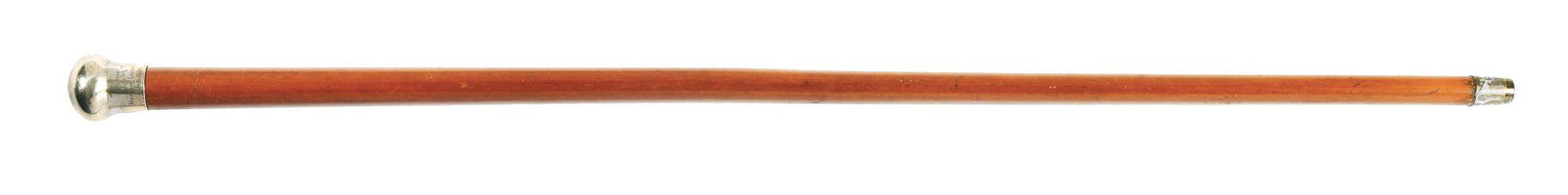 ANTIQUE GADGET MICROSCOPE CANE.: Microscope Cane. "F.J.W." Engraved on top, "From D.S.-S. Mayor of Lichfield Oct.1928", Hallmarks on knob. English Hallmark, Sterling handle on full bark malacca shaft, brass & steel ferrule. c. 1928. 