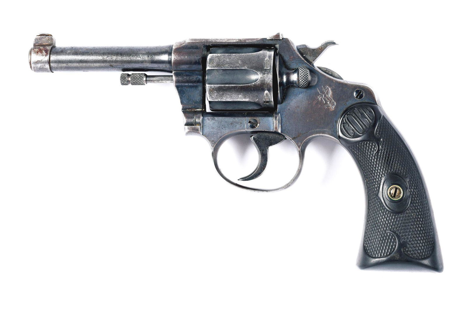 (C) COLT POLICE POSITIVE .22 CALIBER REVOLVER BELONGING: William Wales Scagel was born February 12, 1873 near Alpena, Michigan, spending much of his youth in Canada. Scagel began making knives in 1910 while working at lumber camps throughout Michigan and Ca