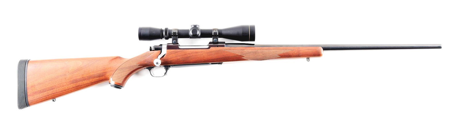 (M) RUGER MODEL 77 BOLT ACTION RIFLE IN .300 WINCHESTER: Sturm Ruger Model 77 Mark II bolt action made by Sturm Ruger Company, Southport, Connecticut made in 2004. Blued tapered sightless barrel with Ruger warning and address. Blued controlled feed action w