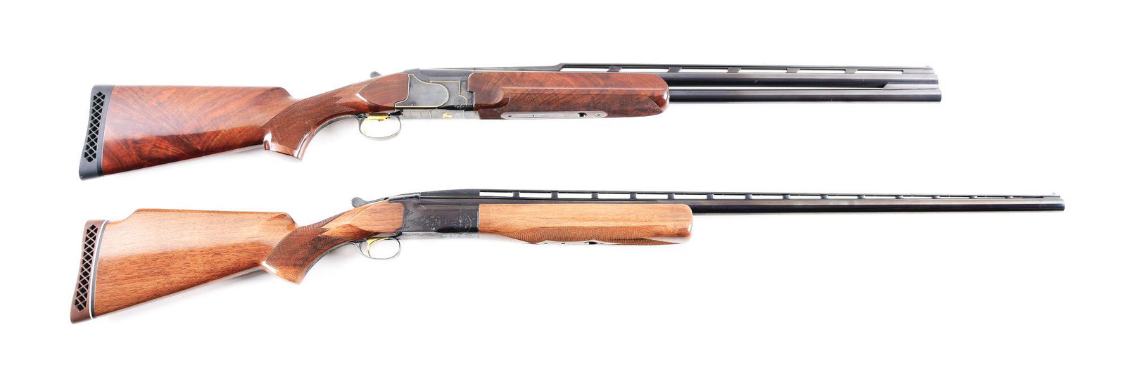 (M) LOT OF 2: WINCHESTER AMERICAN FLYER AND BROWNING: Lot consists of: (A) Winchester "American Flyer" Model 101 Live Bird over-under competition shotgun made in Japan in the 1990's with only 200 made. Blued spaced barrels with competition ventilated rib