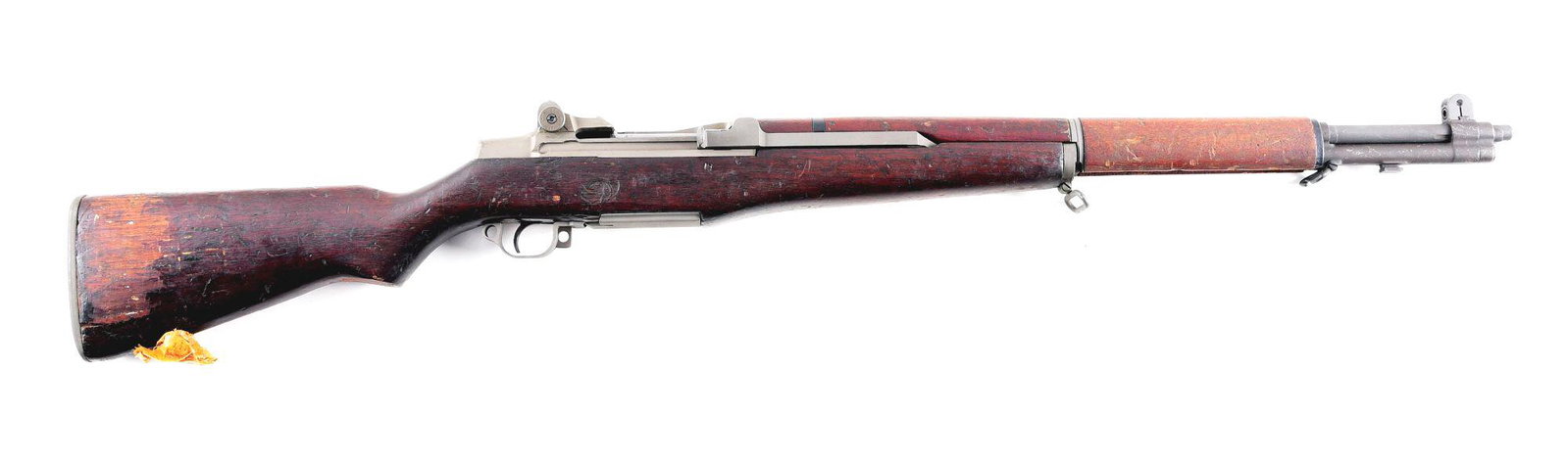 (C) SPRINGFIELD M1 GARAND SEMI-AUTOMATIC RIFLE WITH: Springfield M1 Garand semi-automatic rifle with box. Made November 1943 with proper Springfield Armory marked "2-S-A-11-43". Import marked "EXEL/GARDNER,MASS" on the left side of the barrel. Springfie