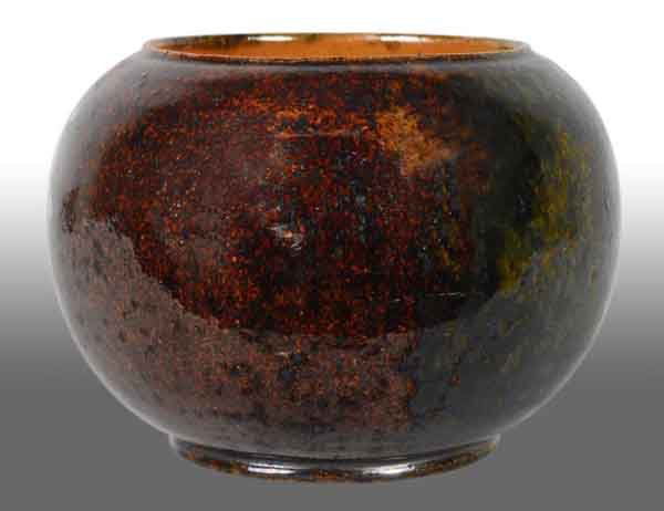 George Ohr Art Pottery Bowl.: Description Missing lid. No damage or repairs. Brown glaze. Signed "OHR". Condition (Excellent). Size 3 - 1/2" Dia.