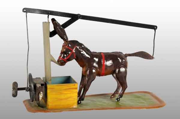 Tin Hand-Painted Donkey Wind-Up Toy. - 2