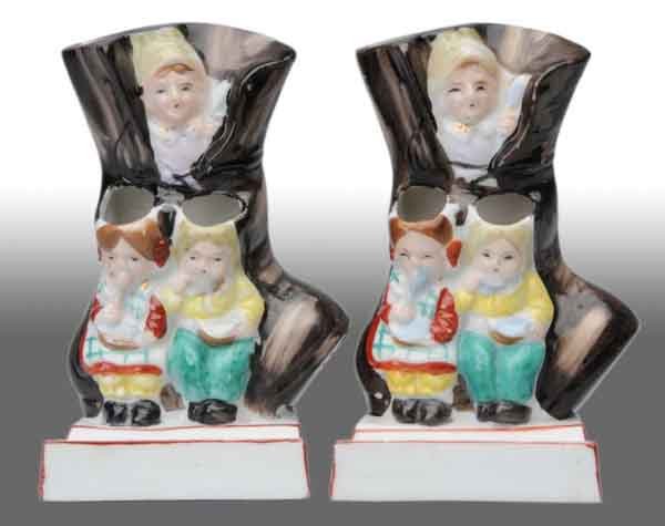 Lot of 2: Old Lady in Shoe Toothbrush Holders.: Description Japanese. Great color and condition. Both have holes for wall mounts present. Condition (Excellent). Size 5" T.