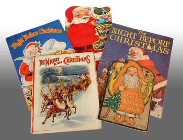 Lot of 5: Santa Claus Christmas Books.: Description Lot contains the "Santa Claus Toy Book", written and beautifully illustrated by Florence Notter and published in 1913 by Charles C. Thompson of Chicago. Nice copy with color illustrations 