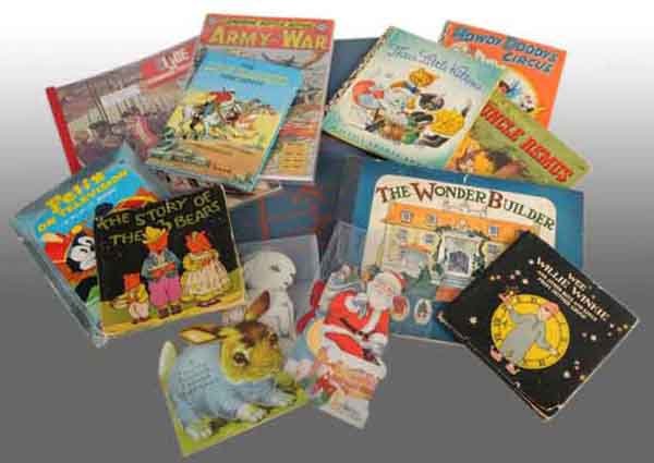 Lot of 11: Children's Books.: Description "The Wonder Builder" puzzle book, a nice copy with all pieces present. "Cocolo Comes to America" by Bettina Ehrlich, published in 1949 by Harper Bros. has nice whimsical illustrations. #21