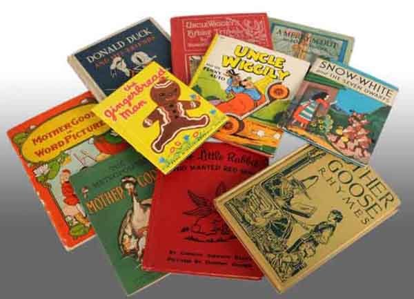 Lot of 9: Children's Books.: Description "Donald Duck and His Friends" by Jean Ayer, published in 1939 by D.C. Heath & Co. of Boston. "Uncle Wiggily's Fishing Trip" by Howard R. Garis, published in 1922 by Charles E. Graham & Co.