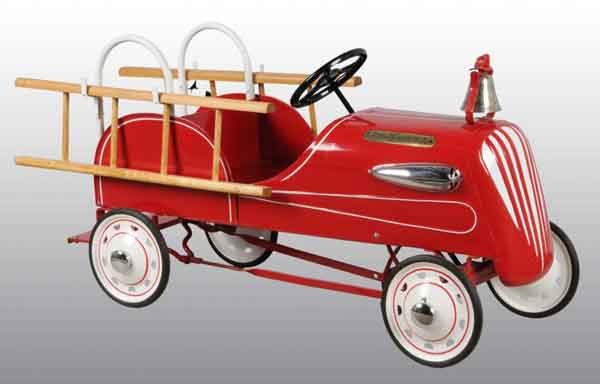 Pressed Steel Gendron Fire Department Pedal Car.: Description 1938. Professional restoration to an original car. Condition (Restored). Size 42" L.