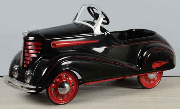 Pressed Steel Steelcraft Streamliner Pedal Car.: Description 1938. All original with a total professional restoration. Condition (Restored). Size 49" L.