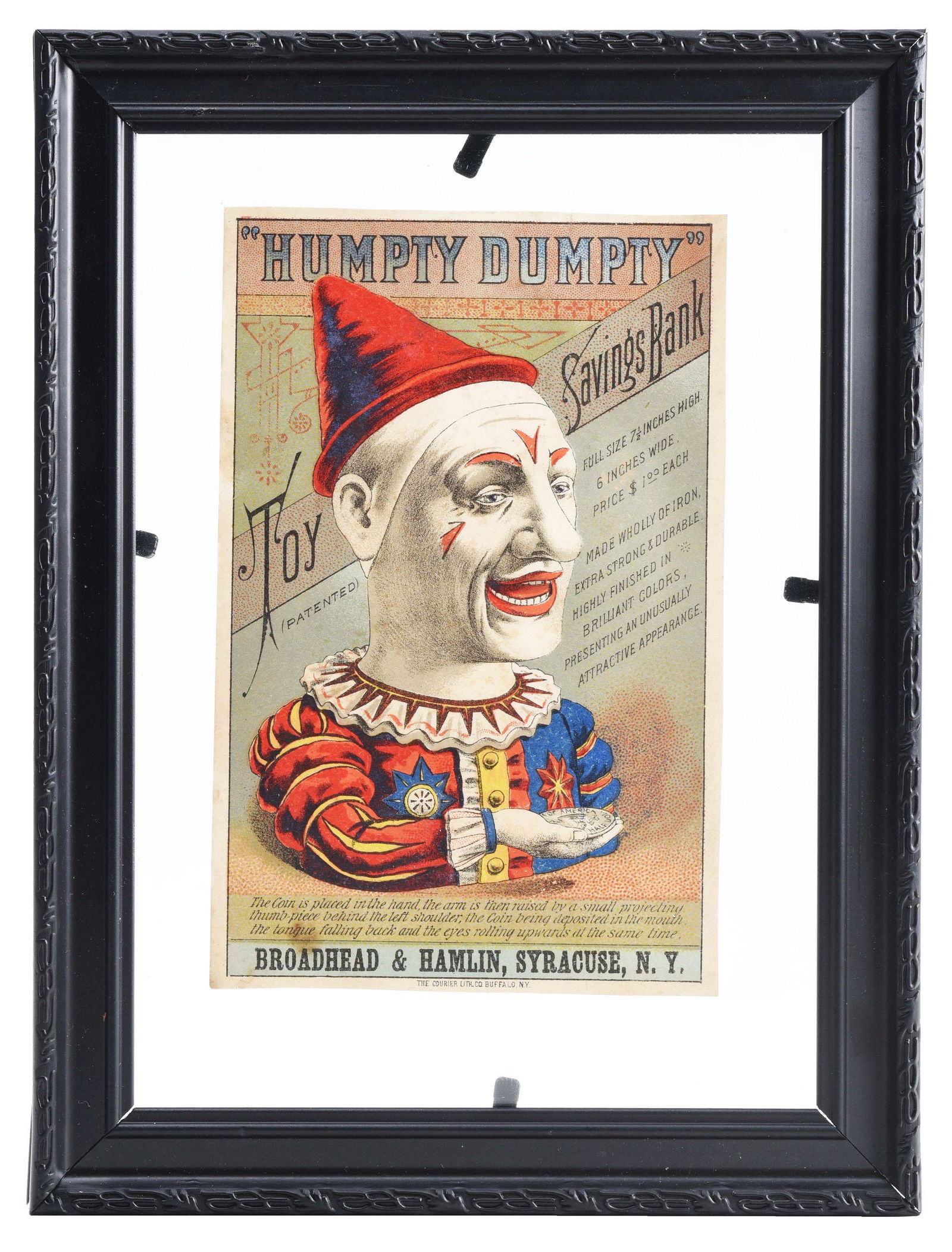 HUMPTY DUMPTY MECHANICAL BANK TRADE CARD. (1 of 3)