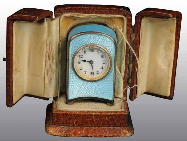 Antique Jewelry Sterling & Enamel Watch.: Description Overwound. Includes original traveling case. Signed "Argent Dore". Condition (Excellent). Size 1 - 3/4" x 1 - 1/4".
