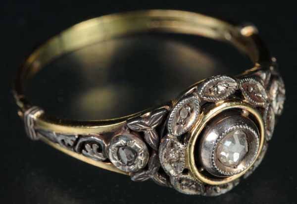 Antique Jewelry Georgian Diamond Ring.: Condition (Excellent). Size Ring Size: 9.