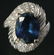 795: Antique Jewelry 18K Gold Sapphire & Diamond Ring - 2