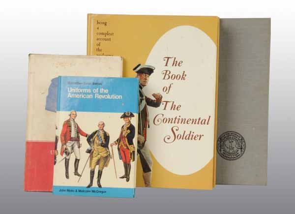 Lot of 4: Military Uniform Books.: Description Includes American Military Insignia 1800 - 1851 by Campbell and Howell, copyright 1963. Condition (Excellent). Other books: The Book of the Continental Soldier by Peterson, copyright 1968.