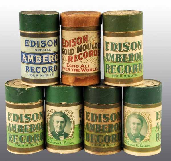 Lot of 35: Amberol Edison Records.: Description Black wax. Four minutes. Condition (Good - Very Good).