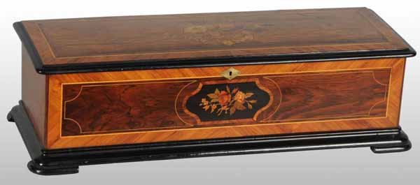Sublime Harmonie Cylinder Music Box.: Description Harmony Werner. Eight tune with inlaid case. Working. Condition (Excellent). Size Cylinder: 14 - 1/2" L.