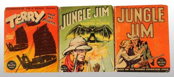 Lot of 3: Adventure Big Little Books.: Description Includes #1412 Terry and the Pirates, #1139 Jungle Jim and the Vampire Woman, and #1138 Jungle Jim. Condition (Very Good - Excellent).