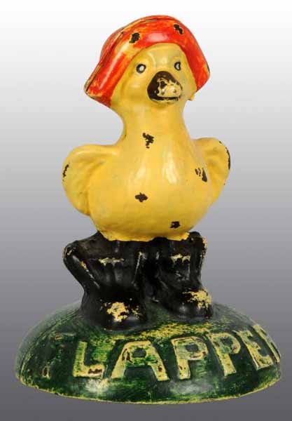 Cast Iron Hubley "The Flapper" Duck Paperweight.: Description Cat. 160. Designer Grace Rayner. Marked on base "Flapper. Condition (Excellent). Size 4" T.