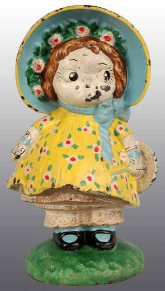 Cast Iron Dolly Dimple Doorstop.: Description Made by Hubley, cat. #79. G.G. Drayton design. Condition (Excellent). Size 7 - 1/2".