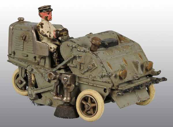 Cast Iron Elgin Street Sweeper Toy.: Description All original except for three replacement tires. Condition (Excellent). Size 8 - 1/2" L.