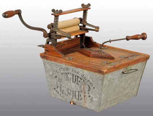 Salesman Sample The Wonder Washer Washing Machine: Patented 1904. Stenciling on both sides. 12" T.