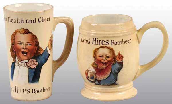 Lot of 2: Hires Root Beer Ugly Kid Mugs.: Included two nice examples that are both visually appealing. No chips or cracks. Largest: 5" T.
