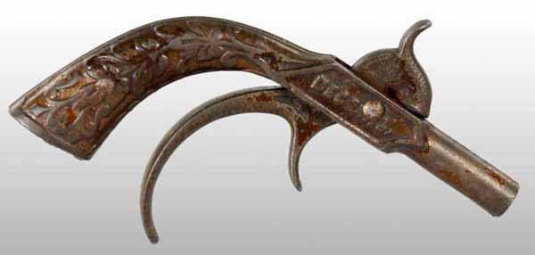 Early Cast Iron J.E. Stevens Toy Cap Gun.: Circa 1870s. Scare and high grade. 5 - 1/2" L.