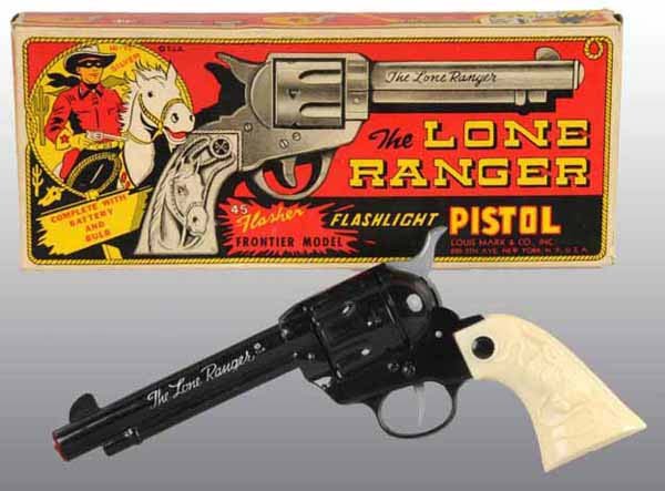 Marx Lone Ranger Flasher Frontier Model Toy Gun.: Includes original box. 9" L.